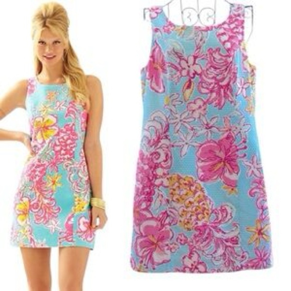 Lilly Pulitzer Cathy Shift Dress Breaking Water Size 8